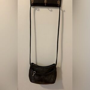 Fossil black leather small crossbody handbag